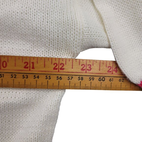 Vintage Lucia Handcrafted Floral Knit Pullover Sweater XL - Picture 9 of 10